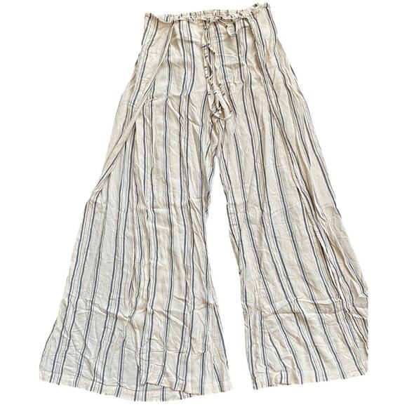 Billabong Adventure Spirit Wide Leg Wrap Palazzo Pant Women S Stripe Beach Boho - Picture 3 of 16